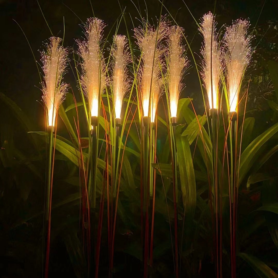 Solar Simulation Reed Floor Outlet Lawn Garden Outdoor Pampas Grass Lamp