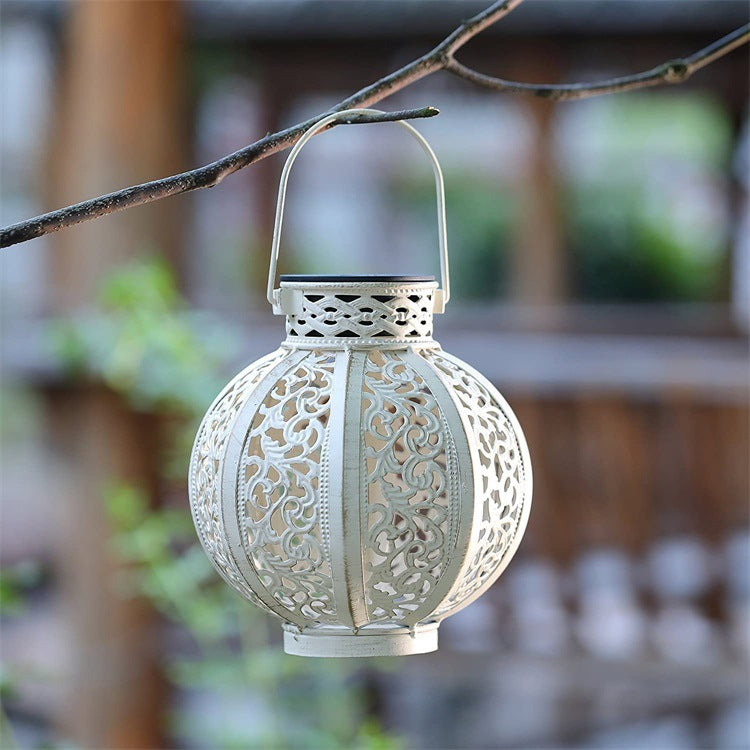 Solar Wrought Iron Hollow Lantern European Style