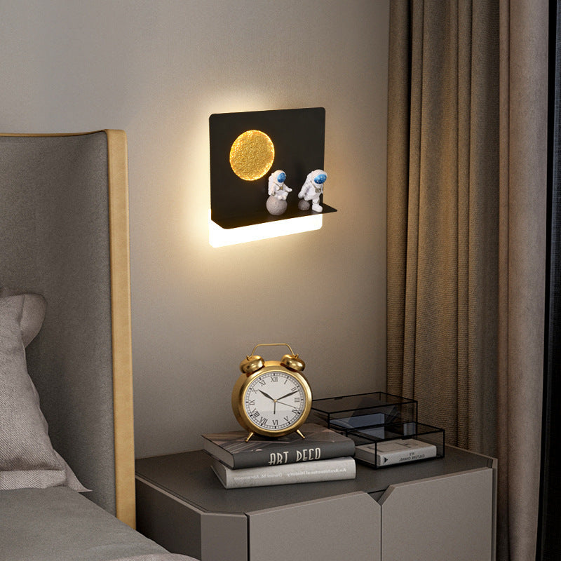 Bedroom Bedside Astronaut-shaped Shelf Wall Lamp