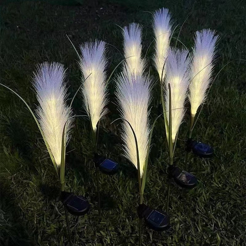 Solar Simulation Reed Floor Outlet Lawn Garden Outdoor Pampas Grass Lamp