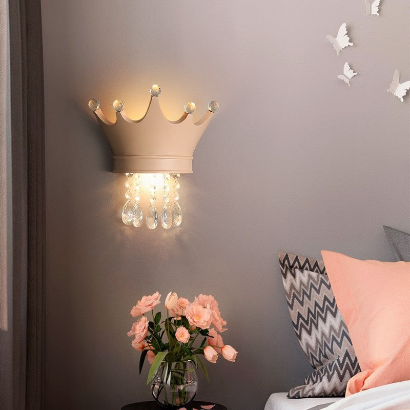 Crystal Crown Creative Personality Background Bedside Wall Lamp