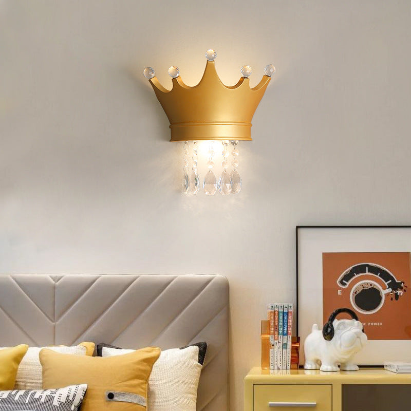 Crystal Crown Creative Personality Background Bedside Wall Lamp