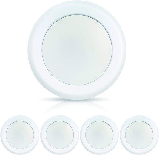 6 Inch LED Flush Mount Ceiling Light, Surface Mount LED Disk Light, Aluminum Baffle Trim, 16.5W, 4000K Cool White, 1000LM, Dimmable, ETL & FCC Listed, 4Pack