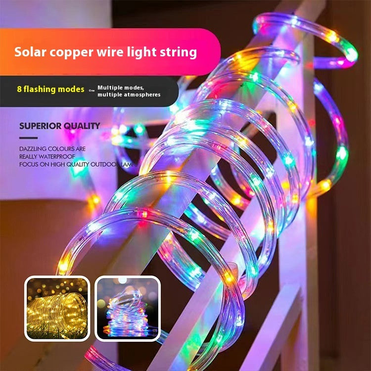 LED Solar Tube Lighting Chain Courtyard Decoration