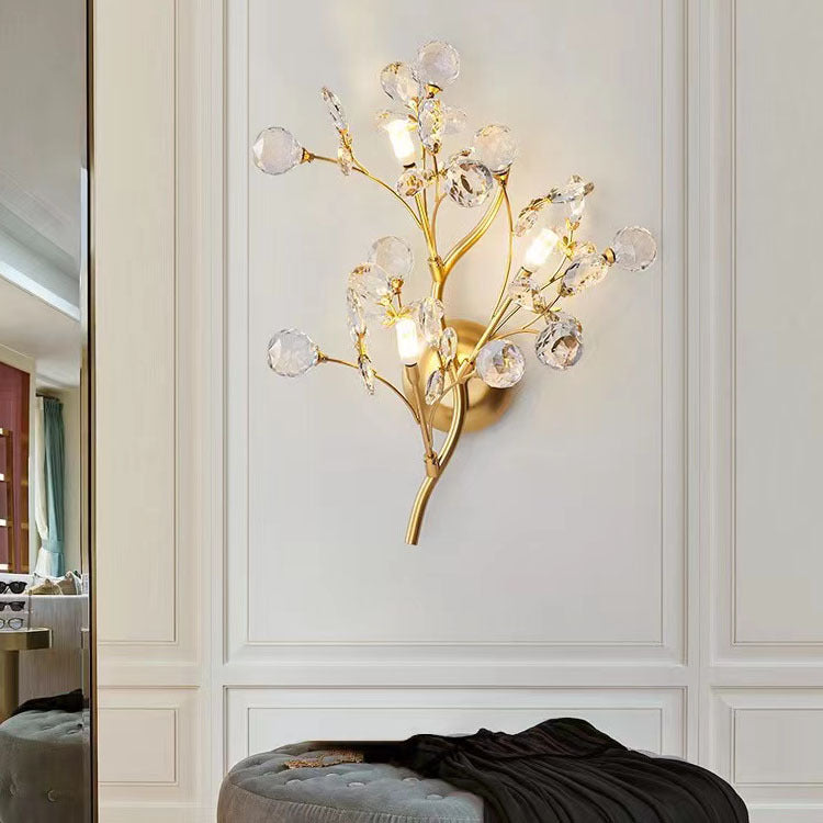 Entrance Restaurant Bedroom Crystal Lamp Background Wall Branch Wall Lamp