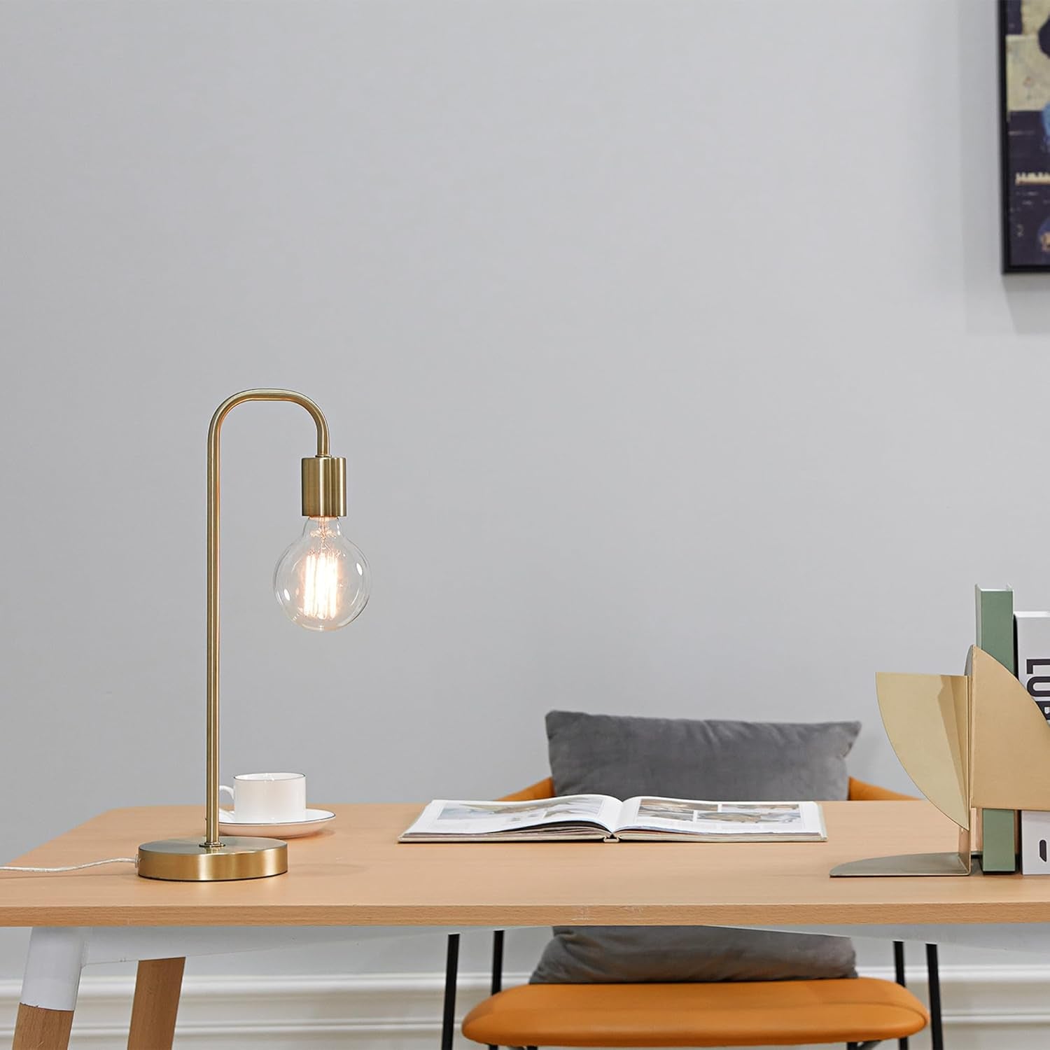 Holden 18" Table Lamp, Matte Brass