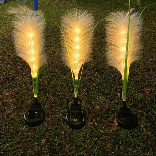 Solar Simulation Reed Floor Outlet Lawn Garden Outdoor Pampas Grass Lamp