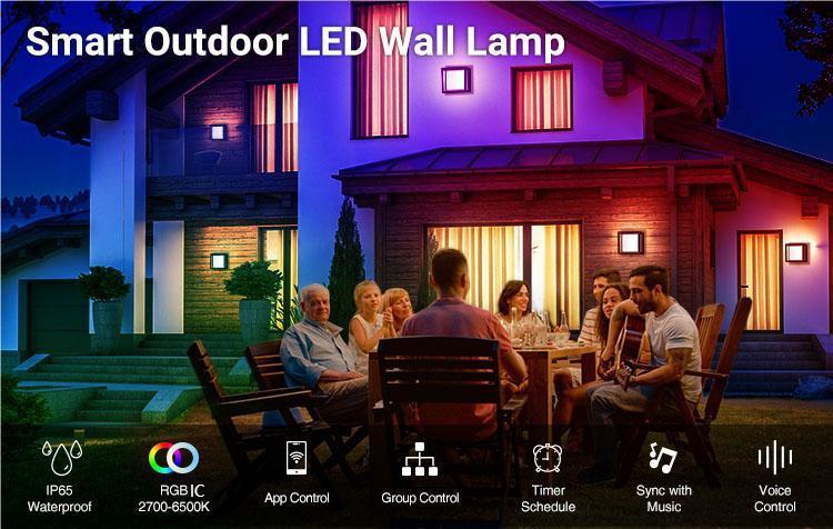 Outdoor Waterproof Wall Lamp Graffiti WiFi Magic Color Remote Control Voice Control