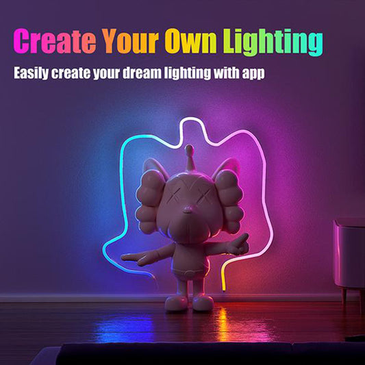 WiFi Smart DIY Modeling Music Neon Light With Music Light Bar Music Remote Control Horse Running Light