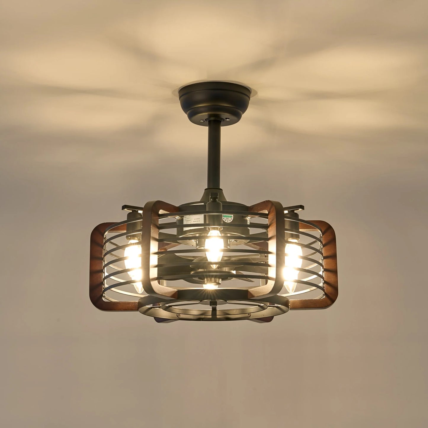 Caged Ceiling Fans with 6 LED Lights