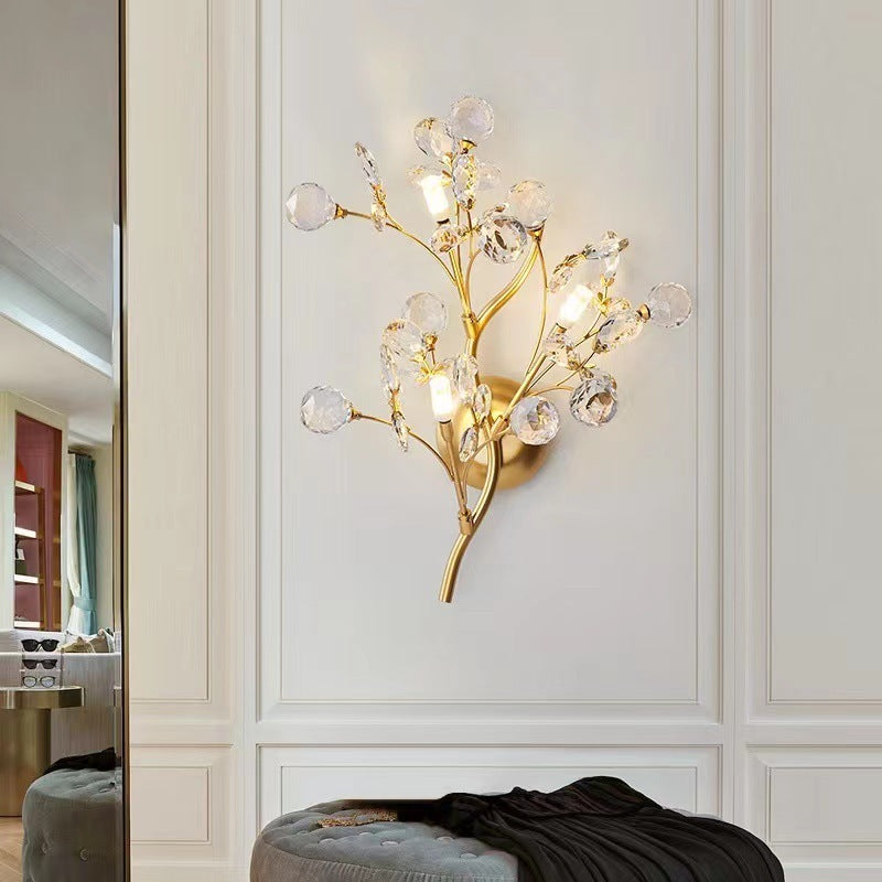 Entrance Restaurant Bedroom Crystal Lamp Background Wall Branch Wall Lamp